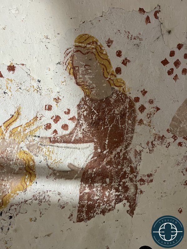 Photographie de l'oeuvre Cycle de la vie du Christ, de Peinture Murale. Nature de l'intervention: Comblements des fissures